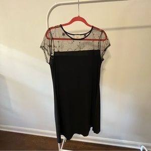 Black dress with rose embroidery